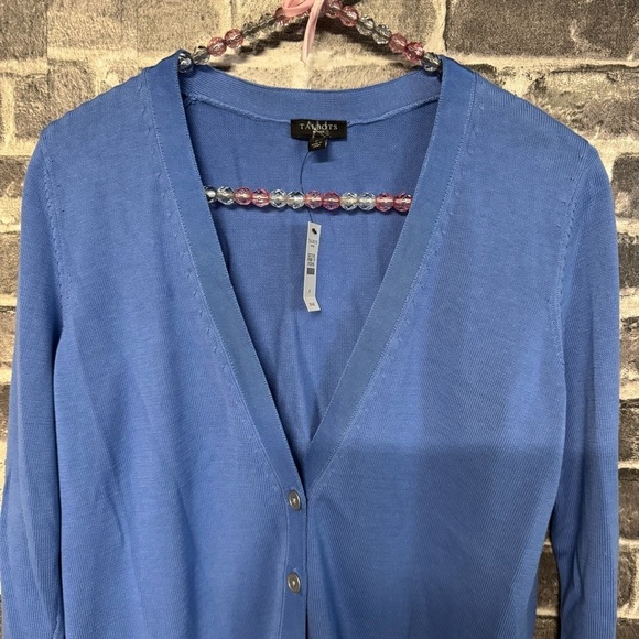 NWT Talbots button down cardigan blue v-neck - Picture 2 of 9